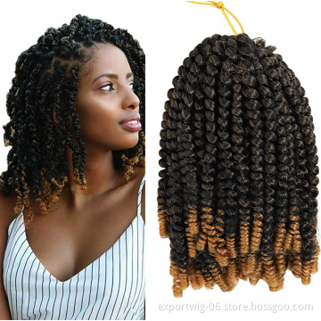 Factory Price Synthetic Hair Color Women Spring  Twist Crochet Braid Hair Extension 8 inch Spring Twist Hair